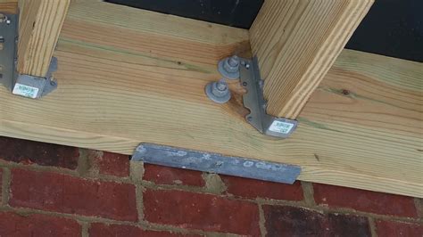 building a deck with metal support bracket|deck mounting brackets.